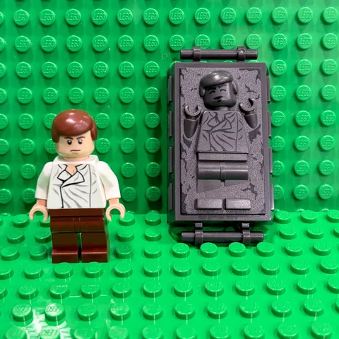 Lego Star Wars Minifigure Han Solo in Carbonite sw0978 + Han Solo Minifig sw0403