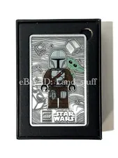 Lego VIP Reward Star Wars 5010325 The Mandalorian and Grogu Metal Card Seal RARE