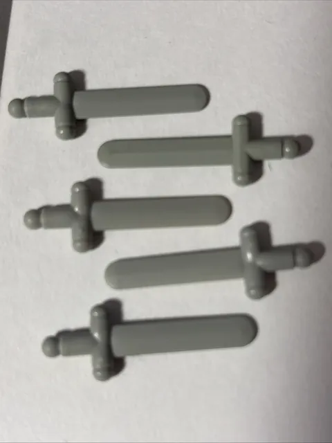 (5)Lego Part 3847 Light Grey Gray Minifigure Weapon Short Sword VTG