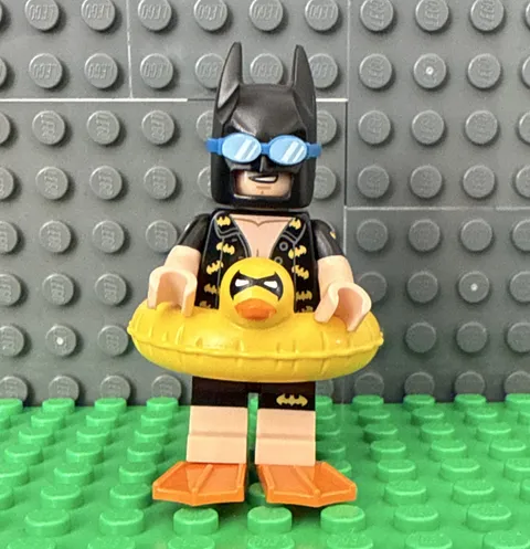LEGO Vacation Batman Minifigure w/ Blue Goggles & Yellow Duck Float Ring 71017