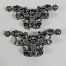 2X LEGO Bionicle PEARL DARK GREY Piraka Torso w/ 2 Ball Joint Part Lot 53564