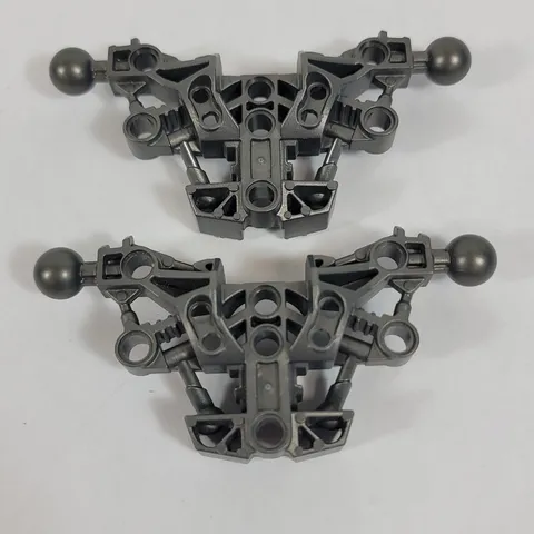 2X LEGO Bionicle PEARL DARK GREY Piraka Torso w/ 2 Ball Joint Part Lot 53564