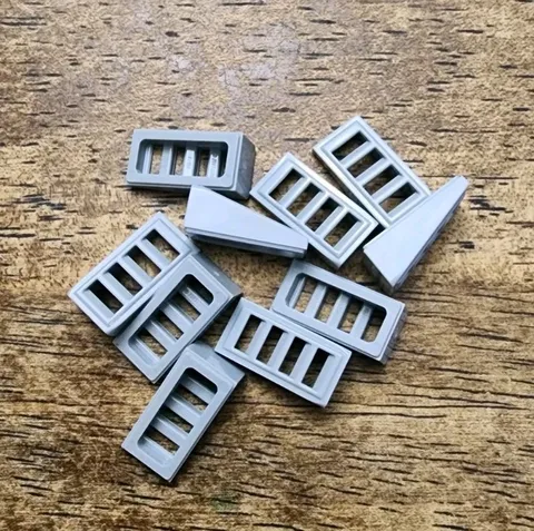 LEGO Light Bluish Gray Slope 18 2 x 1 x 2/3 with Grille QTY 10 Part No. 61409.