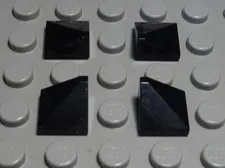 Lego Brick Slant 1x1x2/3 Positive Outer Corner Black 4 Pieces