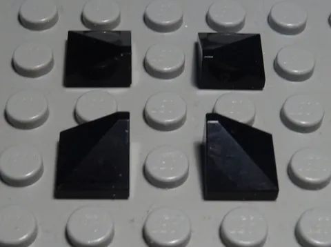 Lego Brick Slant 1x1x2/3 Positive Outer Corner Black 4 Pieces