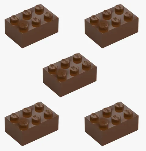 5 New LEGO Reddish Brown 2x3 Bricks 3002 building blocks brick block 3x2 4216668