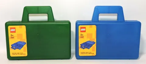 LOT OF 2 LEGO #4087 Sorting Case To Go GREEN BLUE Storage Travel Case 7.5"x6.5"