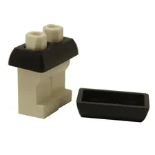 2x LEGO Minifigure Short Straight Plastic Skirt Black