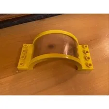 LEGO Duplo Vintage Yellow Bridge Tunnel Arched Canopy Clear Window Part 2 1x4