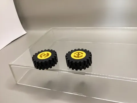 Lego Technic Tire Black 2346 Yellow 3482 Construction Vintage Lot of 2