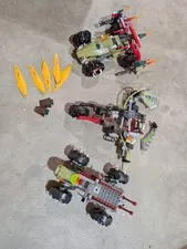 LEGO NINJAGO 9445 9457 Rise of Snakes 3 Vehicle Lot Incomplete Parts