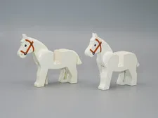 #5 LEGO Western Castle 2 white horses minifigure land animal