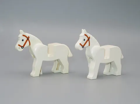 #5 LEGO Western Castle 2 white horses minifigure land animal