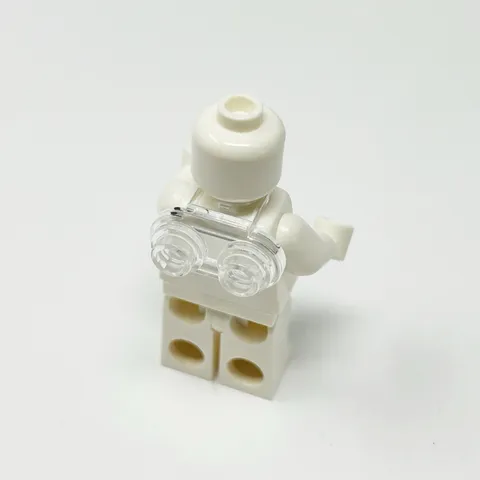18986 LEGO Minifigure Neck Bracket 2 Back Stud Front Transparent Clear (1)