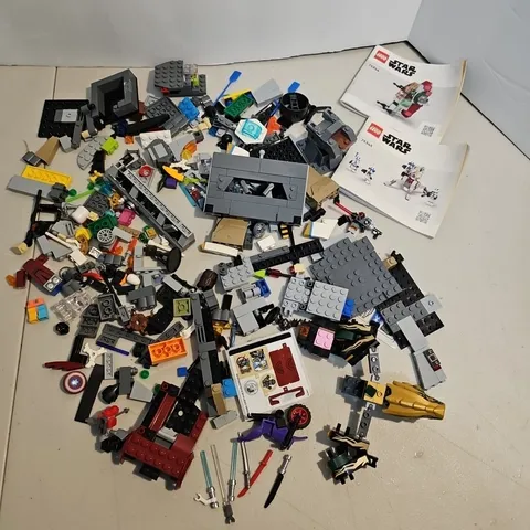 Huge Lot Bulk Lego Parts Star Wars Manuals Inserts Marvel Ect Lot (C)