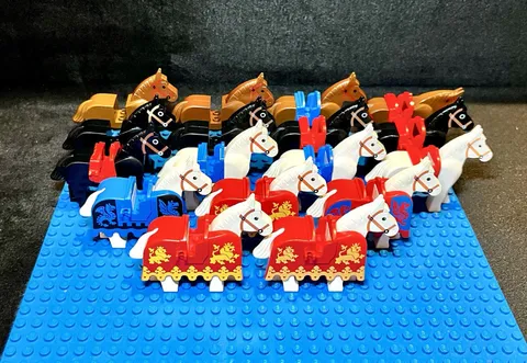 Vintage Lego Legoland Horse Lot Of 17 Castle Barding Knight Rare Horse Lot