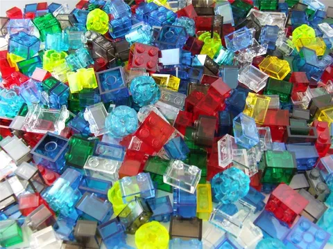 100 New Lego Bricks Clear Color Stained Glass Mosaic Style House Window Lot Set