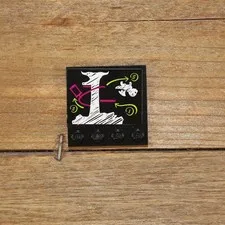 LEGO Elves Black Tile Modified 4x4 Chalk Board Tree Dragon Sticker 6179pb191