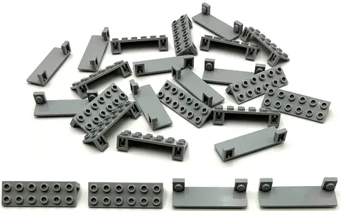 Lego 25 New Light Bluish Gray Brackets 1 x 6 - 2 x 6 Inverted Pieces