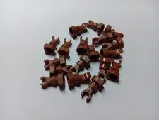 LEGO BULK LOT 18 REDDISH BROWN SKELETON LEGS CLIPS WITH BASE #6266