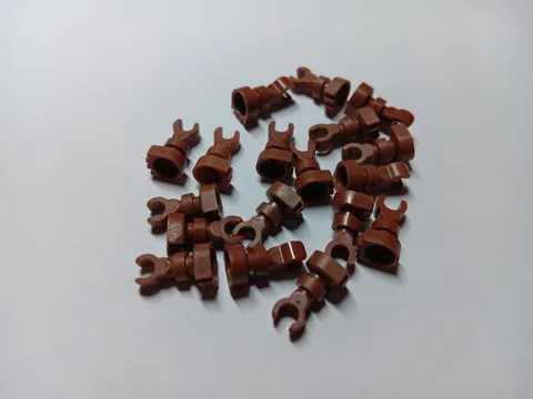 LEGO BULK LOT 18 REDDISH BROWN SKELETON LEGS CLIPS WITH BASE #6266