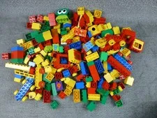 LOT OF 150+ Duplo Building Blocks Colors Numbers Windows Trains Eyes