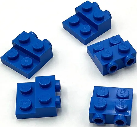 Lego 5 New Blue Plates Modified 2 x 2 x 2/3 with 2 Studs on Side Parts