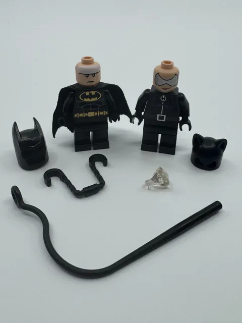 Genuine Lego Batman 2006 Black Suit Batman (bat001) and Catwoman (bat003)
