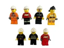 LEGO Set of 7 Firefighter Minifigures 