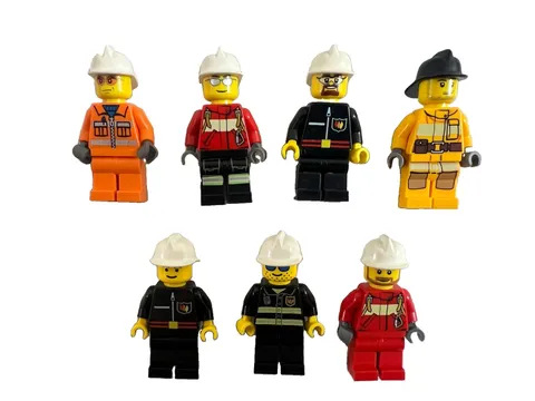 LEGO Set of 7 Firefighter Minifigures 