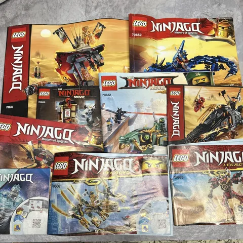Lot of 9 LEGO NINJAGO Movie & Masters of Spinjitzu Manual Instruction Booklets
