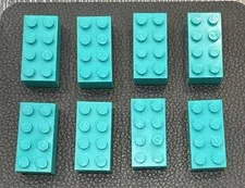 Lego Lot 8 Dark Turquoise Replacement Pieces 2x4 Bricks 3001 Brick Set