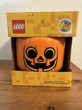 LEGO Small Halloween Pumpkin Jack O Lantern Storage Head  New Unopened