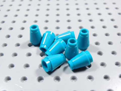 LEGO Lot of 8 Bright Bluish Green 1x1 Round Cones BE