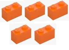 LEGO ® 5x brick 1x2 bright orange building block 4121739 3004 spare parts MOC brick