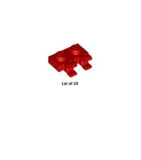 NEW LEGO Parts -60470b Red Plate 1 x 2 with 2 Open O Clips  Lot of 20