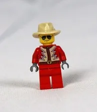 LEGO Texas Monster Truck Racer Minifigure twn183 Red Fedora Sunglasses 10655
