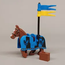 New LEGO Reddish Brown Horse with Black Falcons Barding