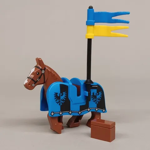New LEGO Reddish Brown Horse with Black Falcons Barding