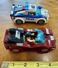 LEGO City High-Speed Chase Partial Set:  Red Sports Car & Police Car + 2 Minifig