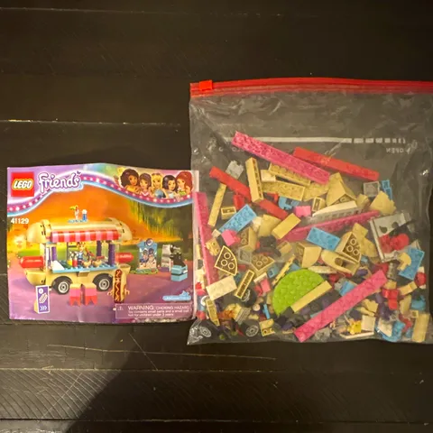 LEGO Friends Amusement Park Hot Dog Van 41129 Complete Set 243 pcs, No Box