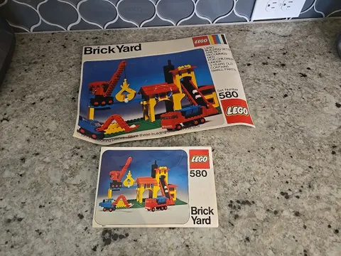 VINTAGE LEGOLAND 580 BRICK YARD INSTRUCTIONS MANUAL & OUTER BOX - NO PARTS