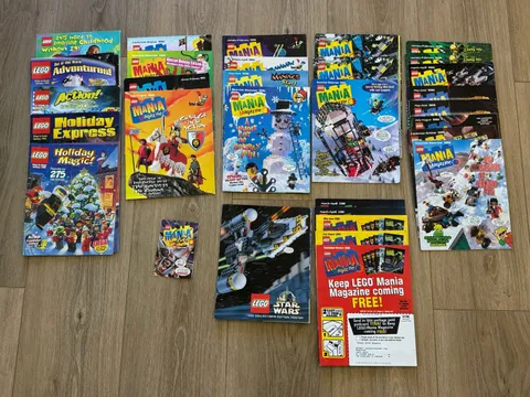 Vintage LEGO Mania Magazine Lot 1995-2000 Catalogs Star Wars Poster