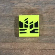 LEGO Town Neon Yellow Slope 2x2x2/3 Black Geometric Shapes Pattern 15068pb439