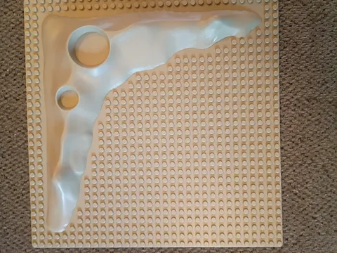 LEGO Gray Lunar Moon Crater Raised Baseplate 32x32 Dots Vintage 10"x10" VGC