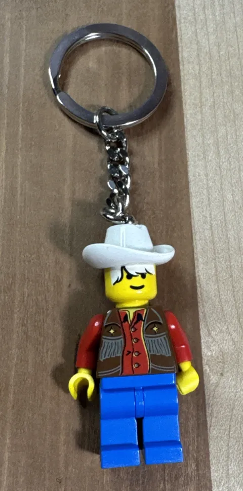 Vintage LEGO System Minifig Cowboy Keychain #410857 1996