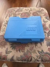 1997 Blue LEGO Hard Plastic Carrying Case Snap Locking Storage Container Box