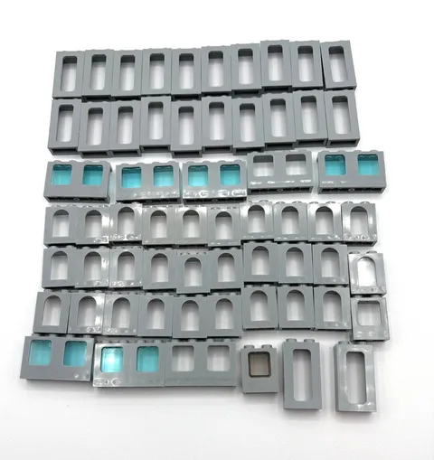 LEGO Bulk lot 61 gray Windows frames city town building Castle plane train