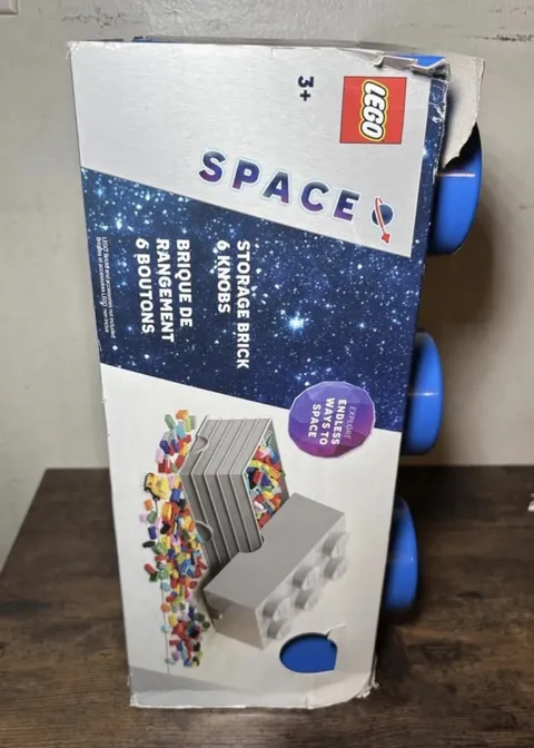 LEGO Stackable Storage Brick Container 6 Knobs Blue, 1 Compartment, 3+