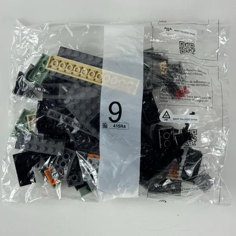 Retired LEGO Black Parts Bag 9 Sealed Bricks Plates Lot 2017 Pieces Building